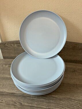 Room Essentials 10.5” Plastic Dinner Plates In Blue Set Of 12